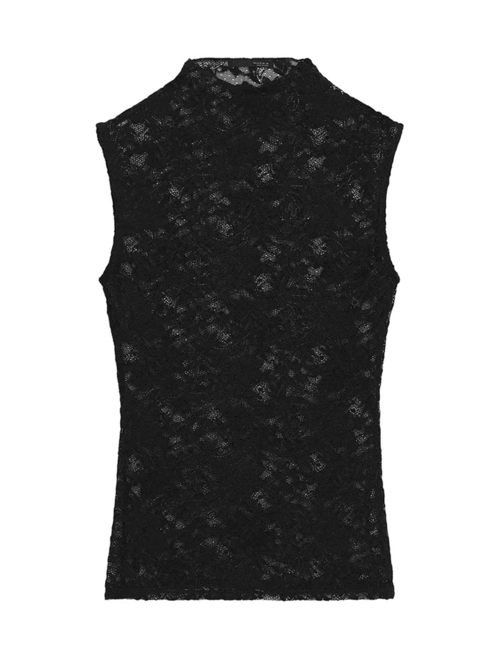Zara Black Lace High-Neck Sleeveless Camisole